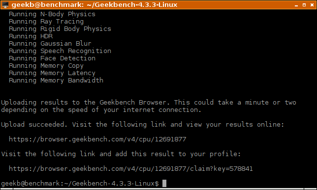 Результаты Geekbench