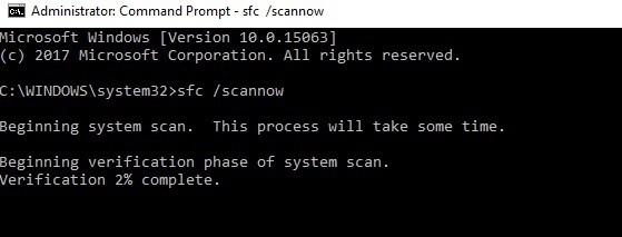 Команда sfc /scannow