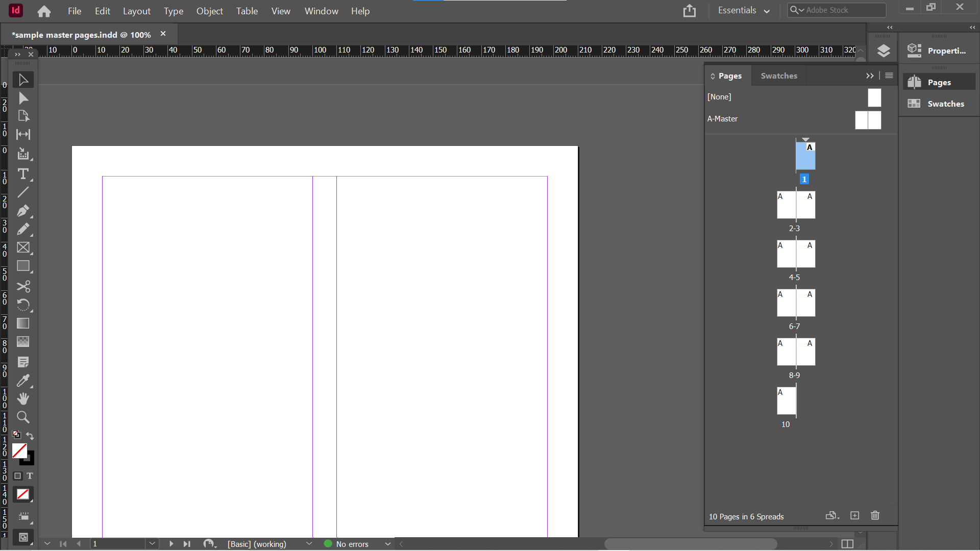 indesign blank document
