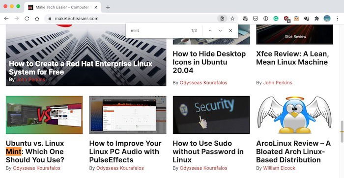 Поиск в Google Chrome: панель поиска в правом верхнем углу