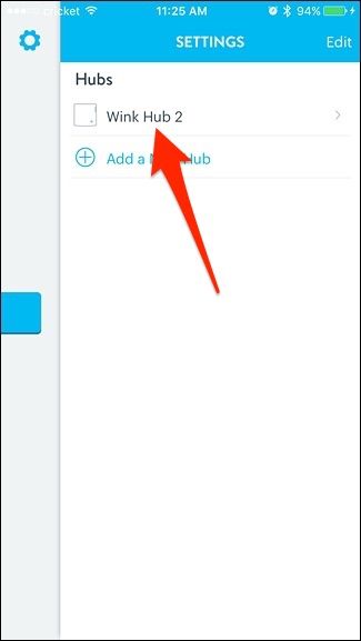 Экран выбора хаба для управления