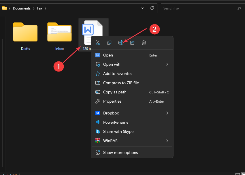 Переименование файла в Проводнике