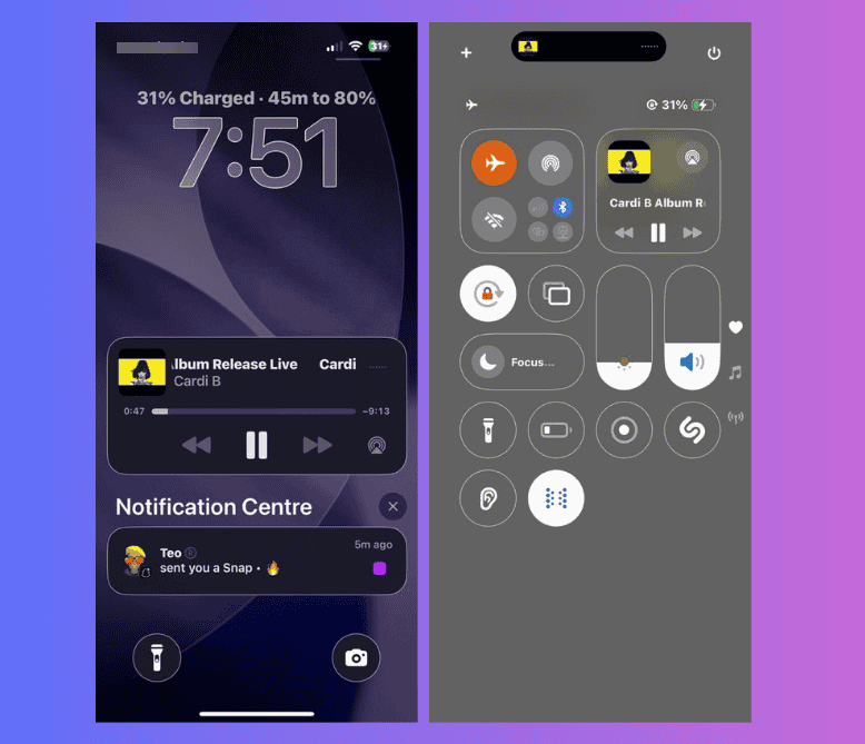 Interface iOS 26 après ajustements pour une apparence plus nette