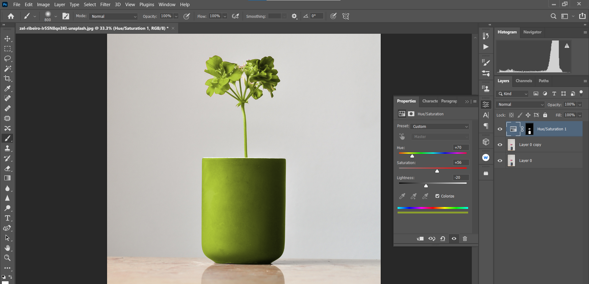 Настройте слайдеры для зелёного горшка