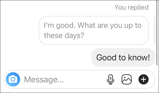 Ответ к конкретному сообщению в Instagram