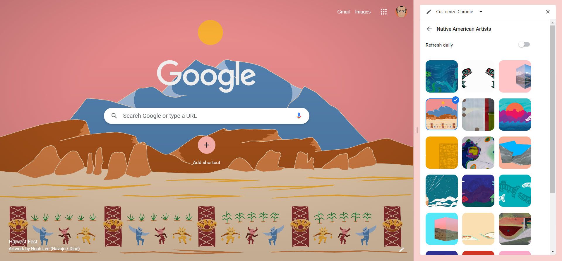 Выбор тем для настройки внешнего вида Chrome