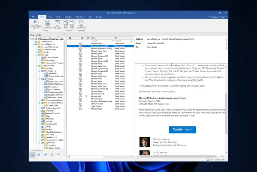 Converter OST para PST com Stellar Converter
