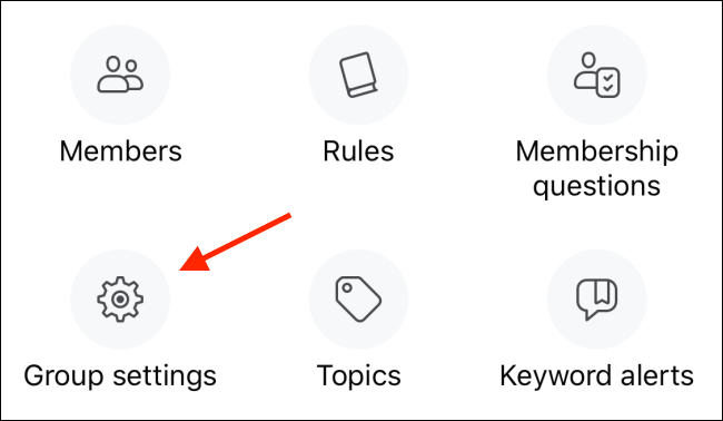 Пункт «Group Settings» в меню группы