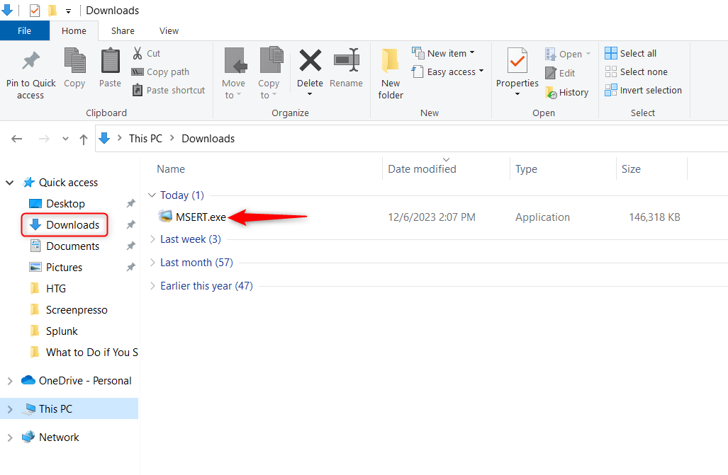Microsoft Safety Scanner в папке загрузок