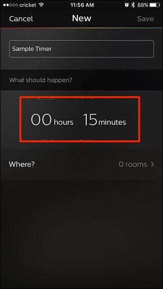 Выбор длительности таймера