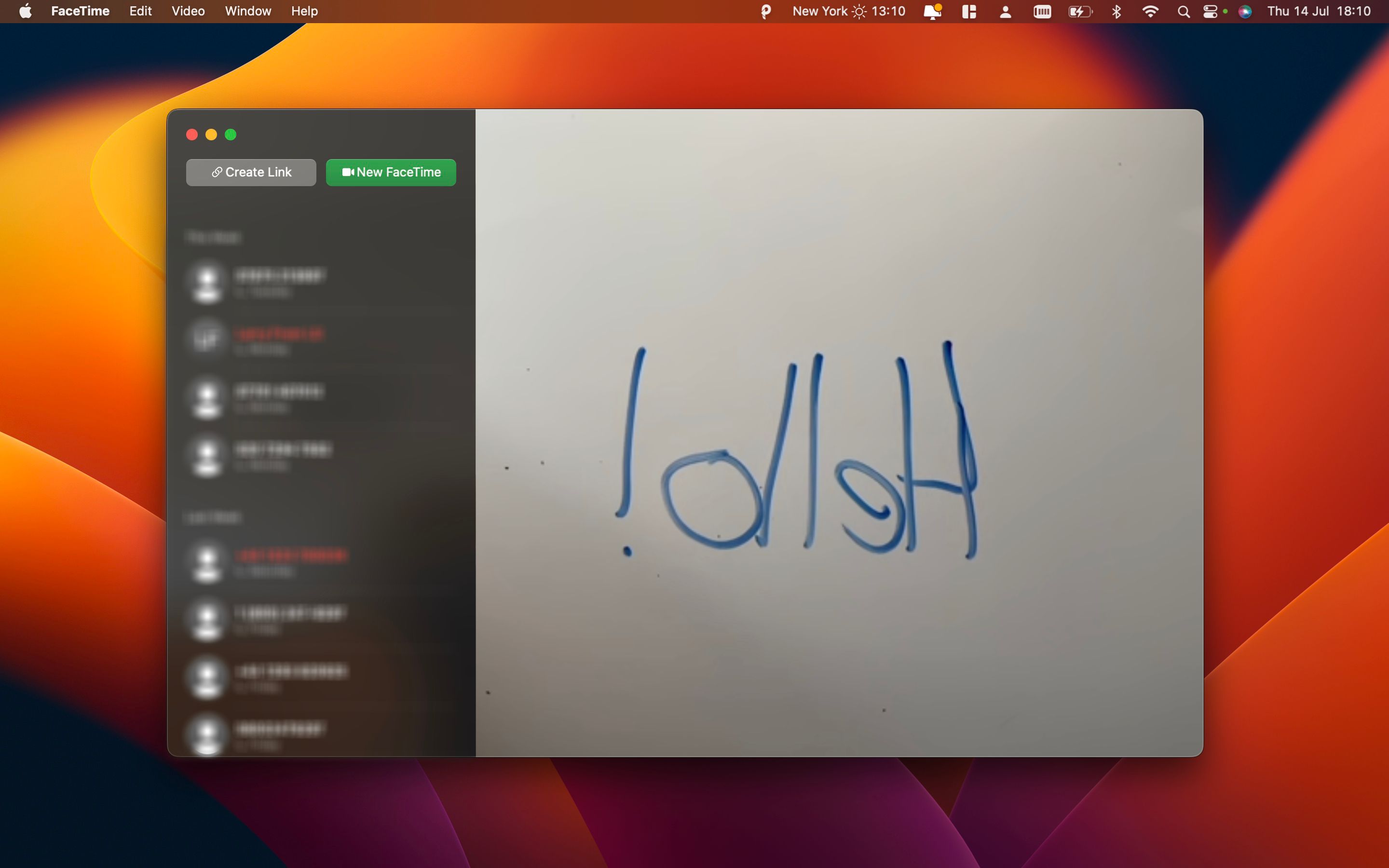 Использование Continuity Camera в окне вызова на Mac