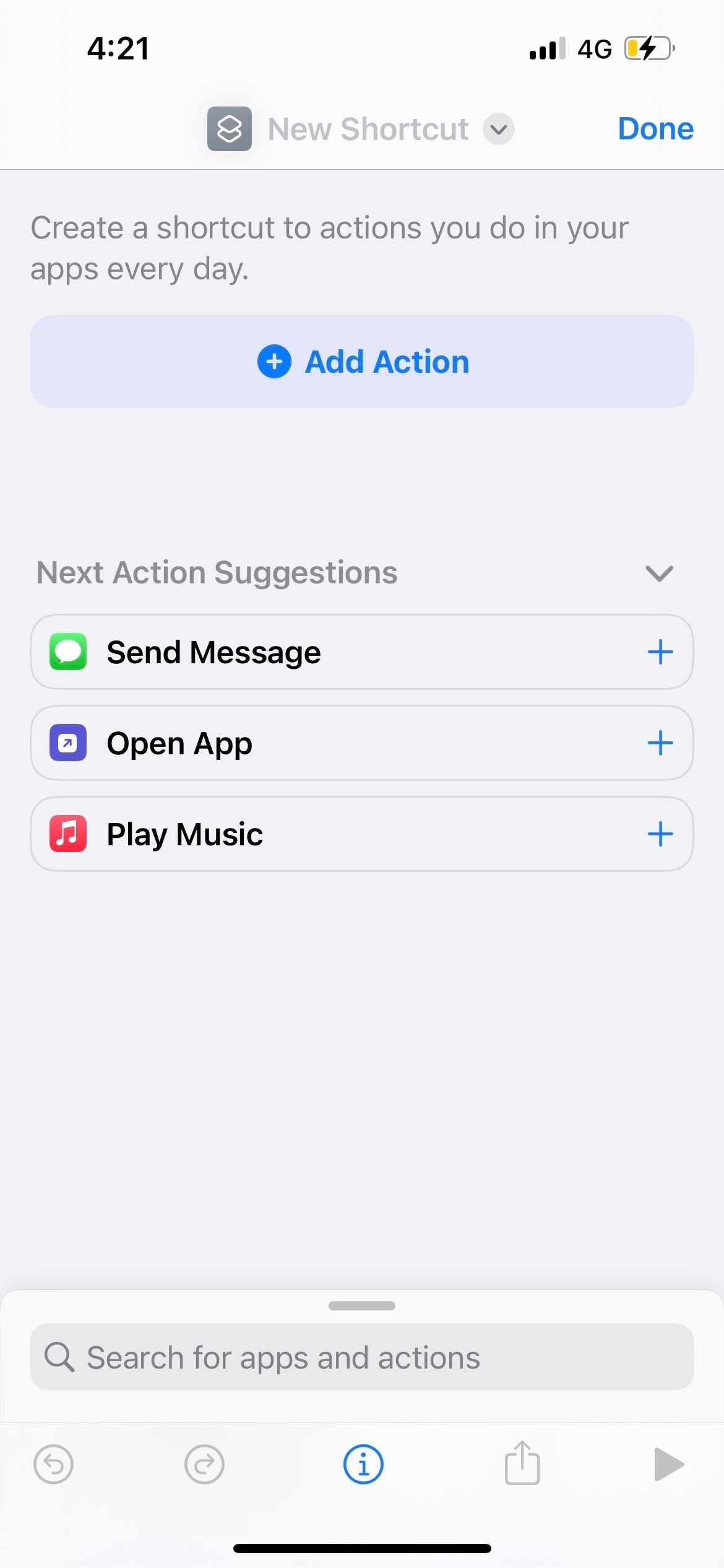 добавление новой команды в iPhone