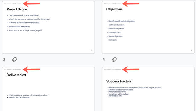 Заголовок на всех слайдах