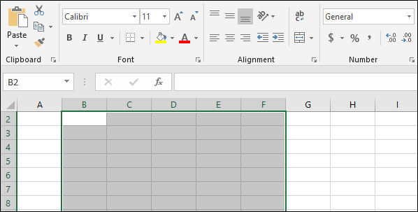 Выделение диапазона после нажатия Enter