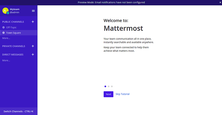 Панель Mattermost