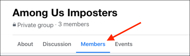 Вкладка «Members» в группе Facebook