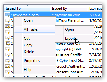 Экспорт сертификата: выбор сохранения приватного ключа
