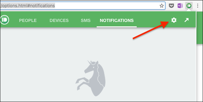 Настройки уведомлений Pushbullet в расширении