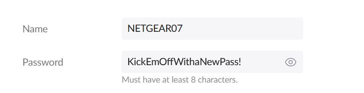 Скриншот применения нового пароля к Wi‑Fi сети.