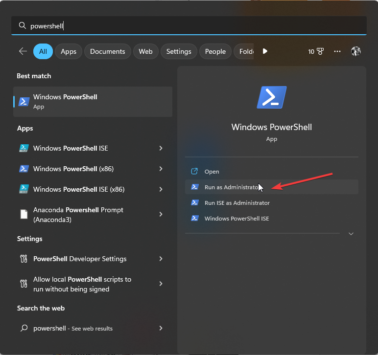 PowerShell запущен с повышенными правами