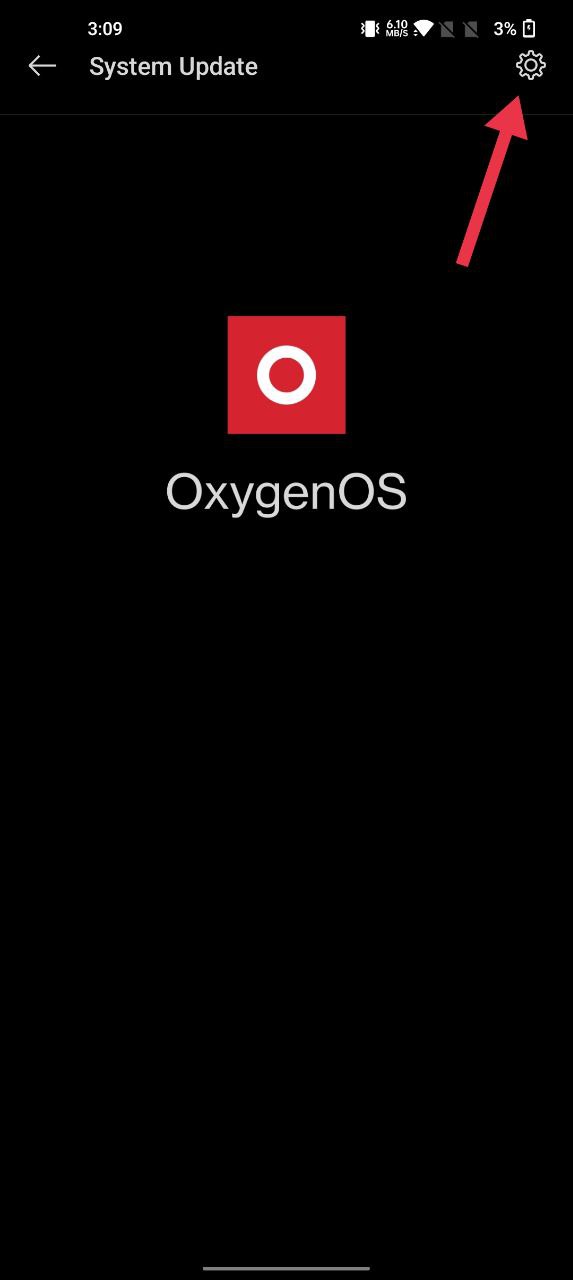 Интерфейс Oxygen Updater с иконкой настроек