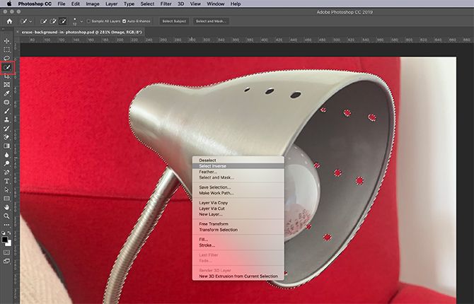 Remove Background in Photoshop Select Inverse