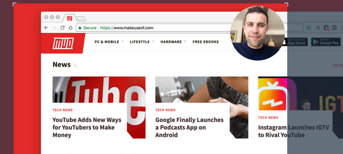 Процесс создания GIF в CloudApp с выделением области и кнопкой записи
