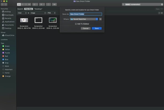 create a smart folder