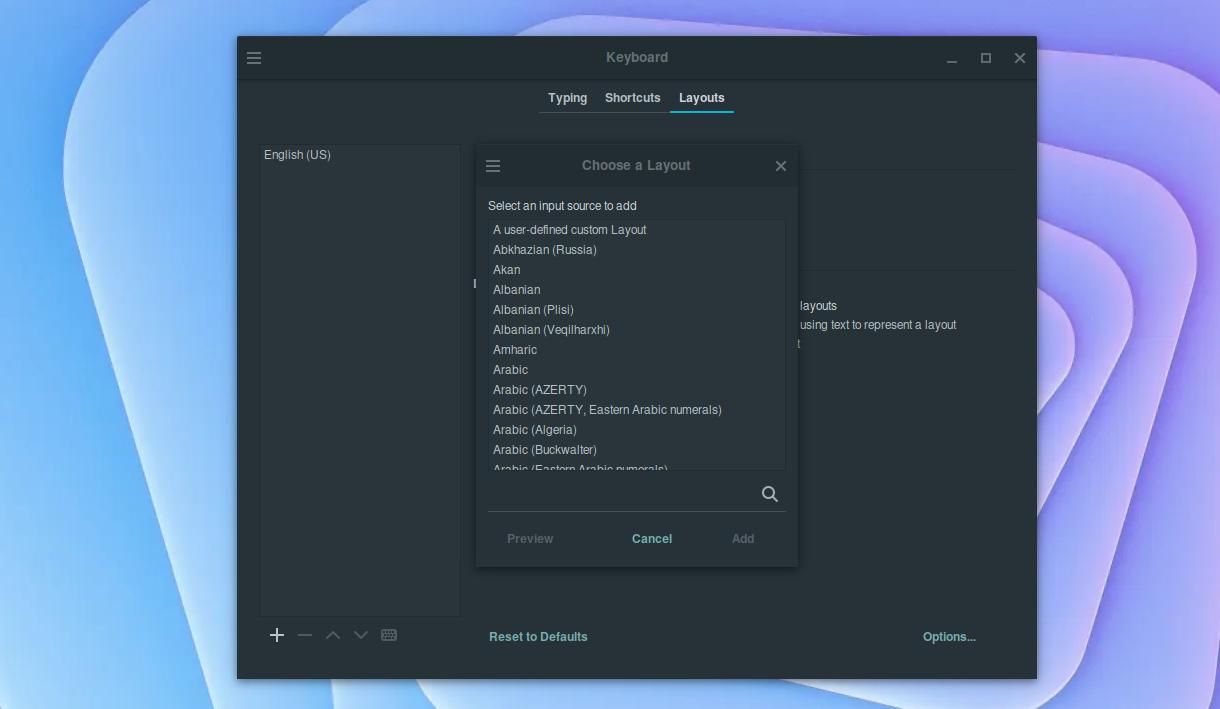 добавление раскладки в cinnamon