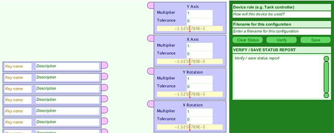 Привязка осей в конфигураторе