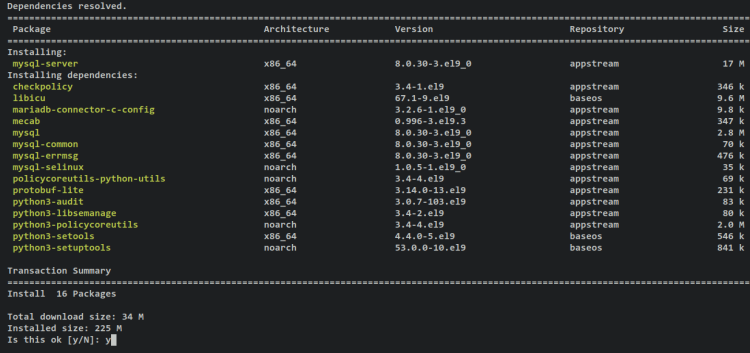 Установка MySQL