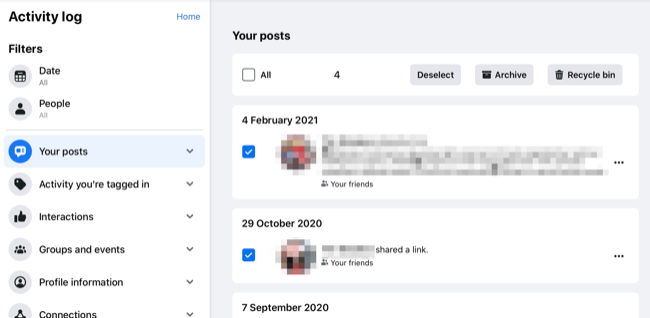 Массовое архивирование публикаций на Facebook.com