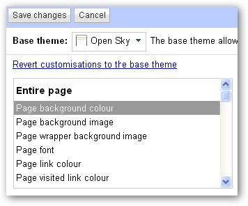 Параметры цвета и шрифтов в редакторе Google Sites