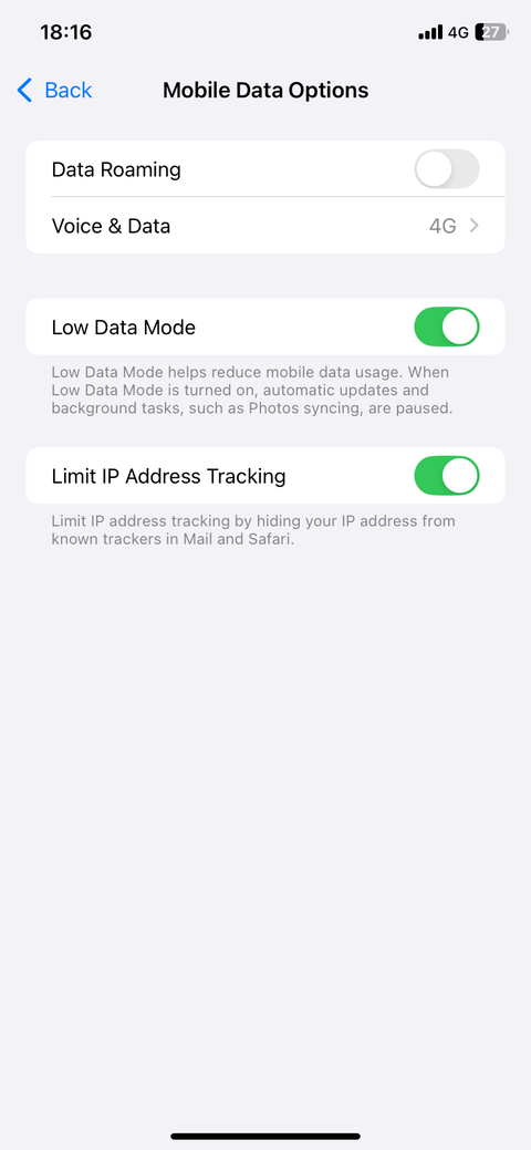 Режим малого трафика включён