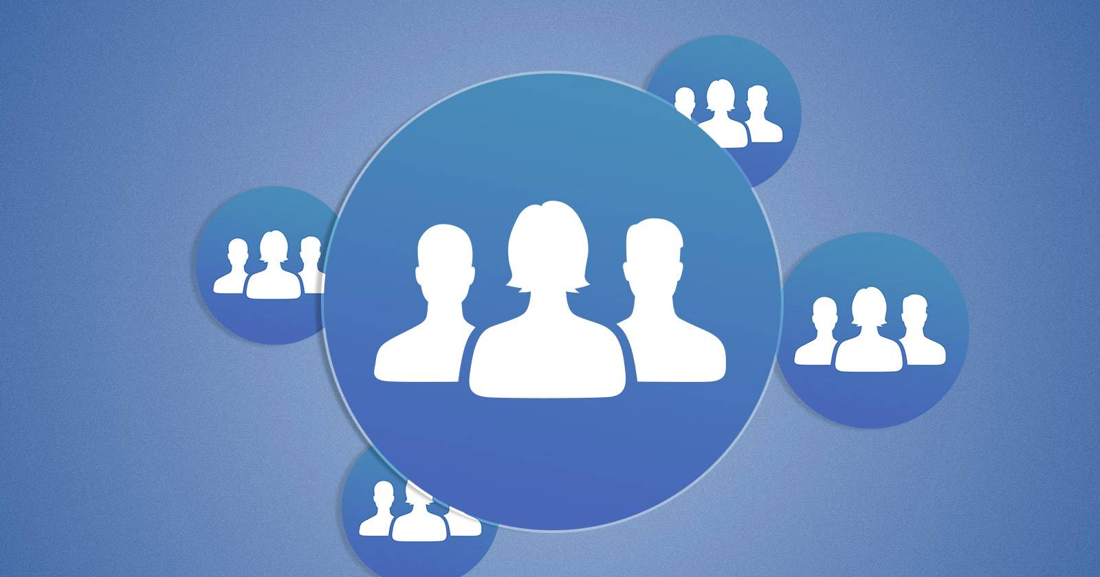 Обложка группы Facebook, показывающая поиск и навигацию