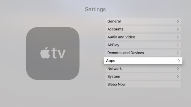 Настройки приложений на Apple TV