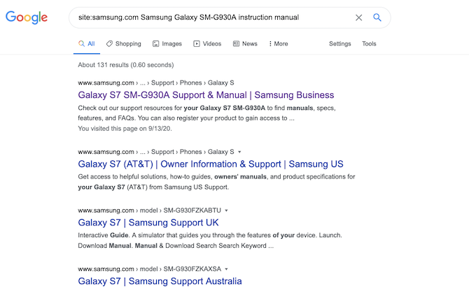 Результаты поиска на Google с кастомным фильтром