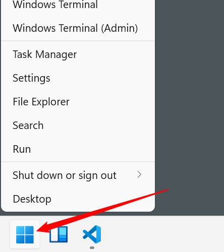 Меню Power User над кнопкой Пуск Windows