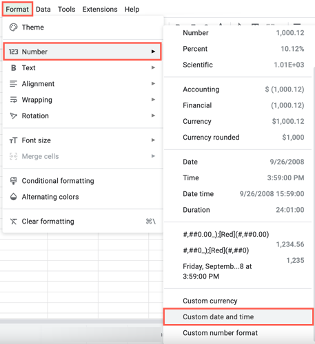 Выбрать Файл Формат Число Пользовательские дата и время