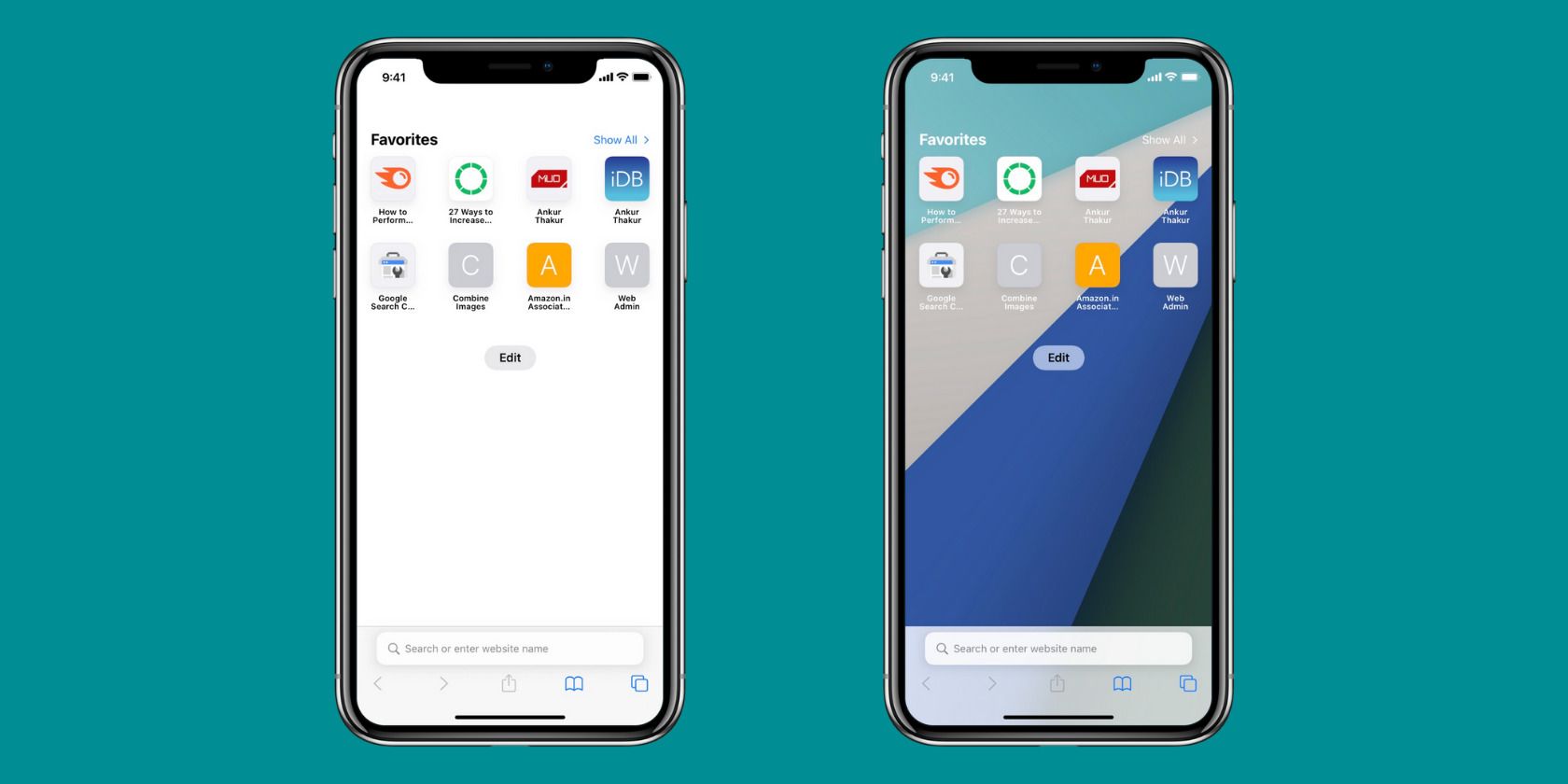 Фон стартовой страницы Safari на iPhone и iPad