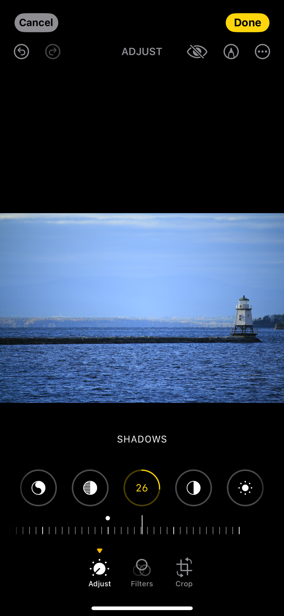 Эффект уменьшения теней на изображении