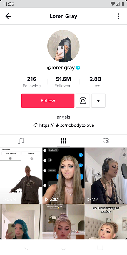 Loren Gray's TikTok Account - How to get verified on TikTok