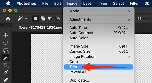 Trim в Photoshop для удаления пустых пикселей