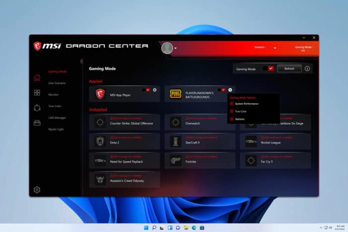 MSI Dragon Center постоянно прикрепляется к панели задач
