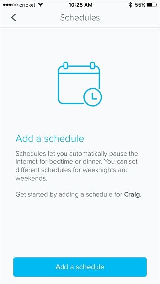 Форма добавления расписания в Eero