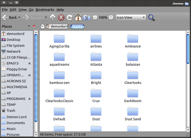 Папка с темой в ~/.themes