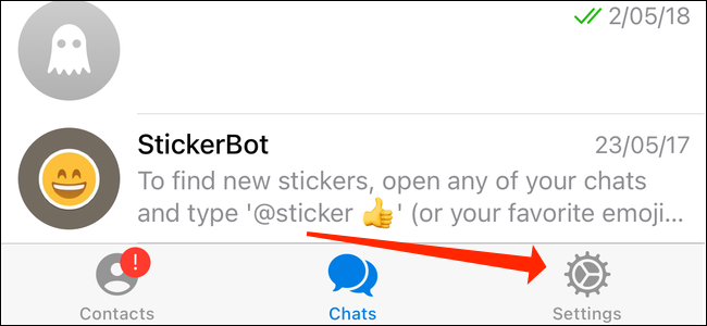 Откройте Настройки в Telegram на iPhone