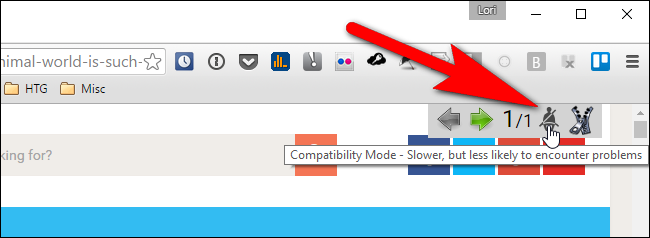 Кнопка Compatibility Mode на тулбаре PageZipper для повышения совместимости