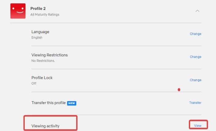 Просмотренная активность в Netflix