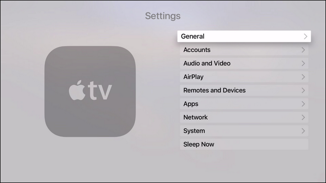 Подменю Настройки с выделенным разделом Основные